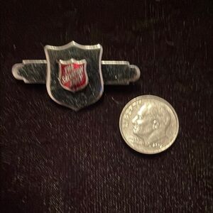 Silver and Red Tie Clip